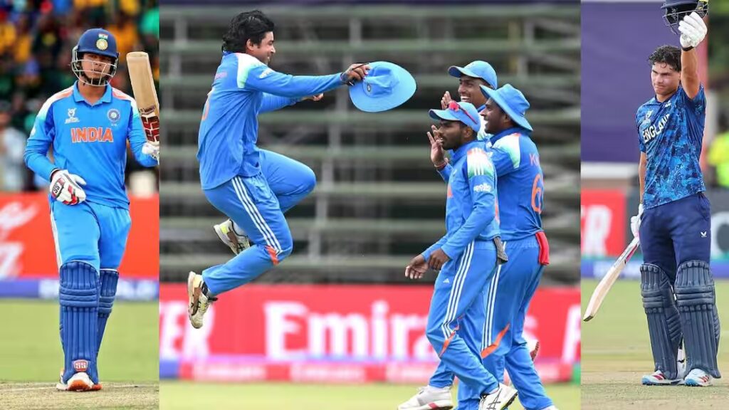 वर्ल्ड कप फाइनल में बने 722 रन, टूटे 5 बड़े रिकॉर्ड, वैभव सूर्यवंशी के बाद कालेब फाल्कनर ने जड़ा शतक. 107 वर्ल्ड कप फाइनल में बने 722 रन, टूटे 5 बड़े रिकॉर्ड, वैभव सूर्यवंशी के बाद कालेब फाल्कनर ने जड़ा शतक.