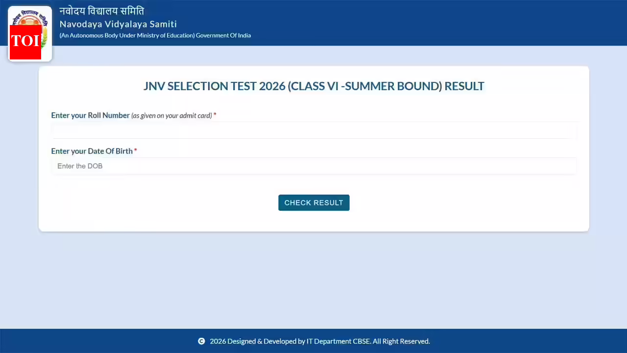 जवाहर नवोदय कक्षा 6 परिणाम: सीधा स्कोरकार्ड लिंक यहां