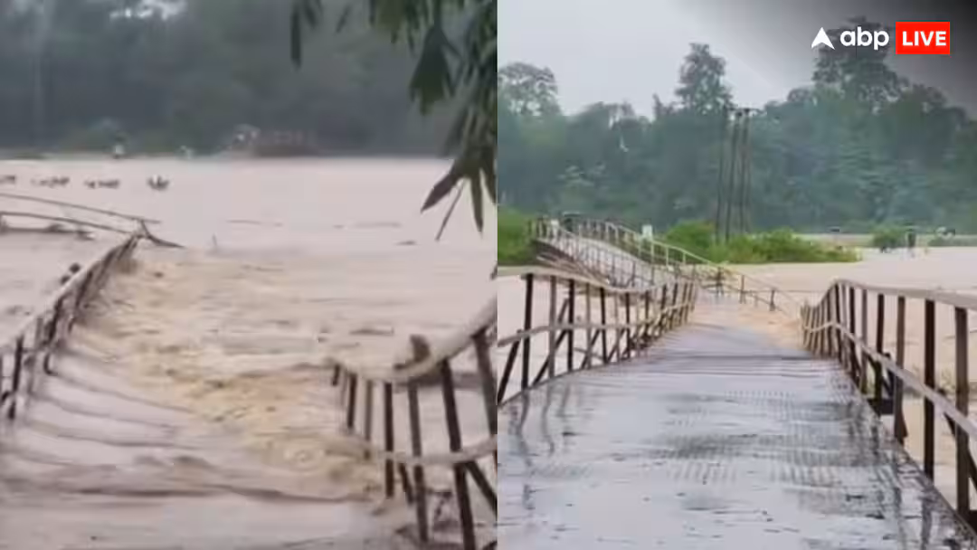 असमः ढेमाजी-जोनाई में बाढ़ से भारी तबाही, रेलवे पुल क्षतिग्रस्त, नदी में चार बहे, शाह ने लिया जायजा